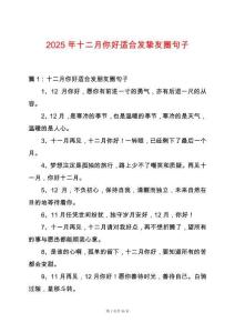 2025年十二月你好適合發(fā)摯友圈句子