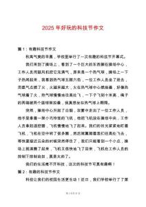 2025年好玩的科技節作文