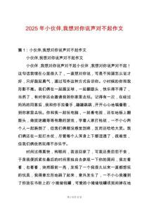 2025年小伙伴我想對你說聲對不起作文