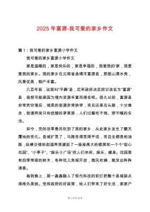 2025年富源-我可愛的家鄉作文