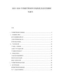2025-2030中國碳纖維材料市場現狀及前景預測研究報告