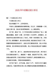 2025年午后散記初三作文