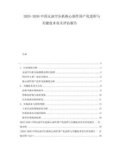 2025-2030中國無油空壓機核心部件國產(chǎn)化進程與關(guān)鍵技術(shù)攻關(guān)評估報告