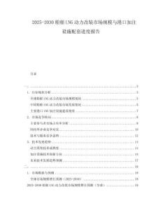 2025-2030船舶LNG動力改裝市場規(guī)模與港口加注設(shè)施配套進度報告