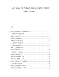 2025-2030中國智慧農業傳感器網絡建設與精準種植模式分析報告