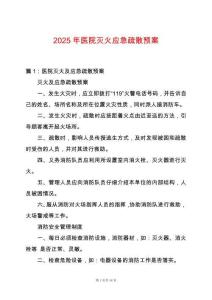 2025年醫院滅火應急疏散預案