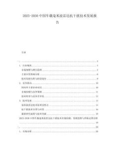 2025-2030中國車載毫米波雷達抗干擾技術發展報告