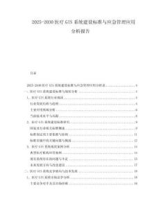 2025-2030醫(yī)療GIS系統(tǒng)建設(shè)標(biāo)準(zhǔn)與應(yīng)急管理應(yīng)用分析報(bào)告