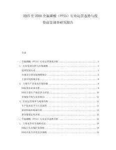 2025至2030全氟磺酸（PFSA）行業運營態勢與投資前景調查研究報告
