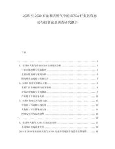 2025至2030石油和天然氣中的SCADA行業(yè)運營態(tài)勢與投資前景調(diào)查研究報告