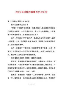 2025年別樣的雪景作文600字