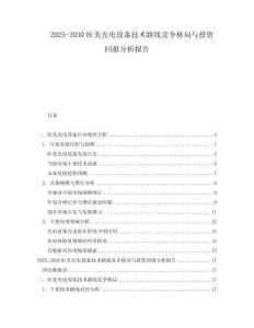 2025-2030醫(yī)美光電設(shè)備技術(shù)路線競(jìng)爭(zhēng)格局與投資回報(bào)分析報(bào)告