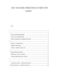 2025-2030商業(yè)航天領(lǐng)域競(jìng)爭(zhēng)格局與市場(chǎng)準(zhǔn)入壁壘分析報(bào)告