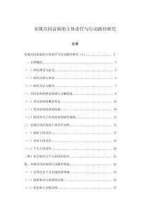 實(shí)現(xiàn)共同富裕的主體責(zé)任與行動(dòng)路徑研究