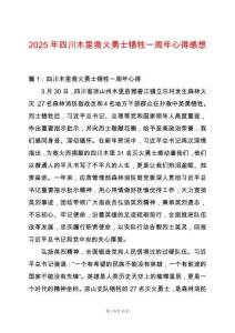 2025年四川木里救火勇士犧牲一周年心得感想