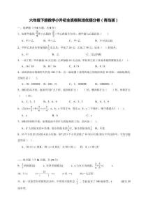 六年級(jí)下冊(cè)數(shù)學(xué)小升初全真模擬培優(yōu)提分卷（青島版）（含答案與解析）