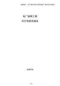 電廠接網(wǎng)工程可行性研究報(bào)告