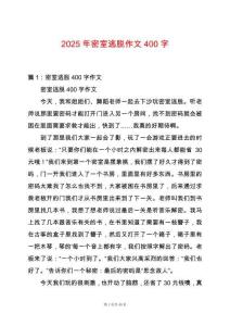 2025年密室逃脫作文400字