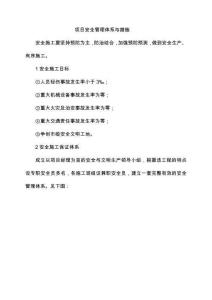 項目安全管理體系與措施