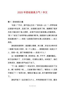 2025年團(tuán)結(jié)就是力氣！作文
