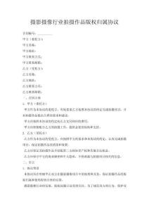 攝影攝像行業(yè)拍攝作品版權(quán)歸屬協(xié)議