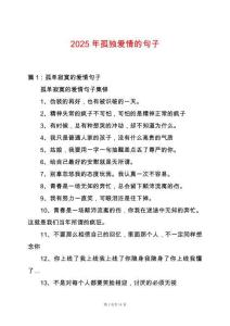 2025年孤獨愛情的句子