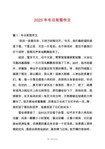 2025年冬日觀雪作文