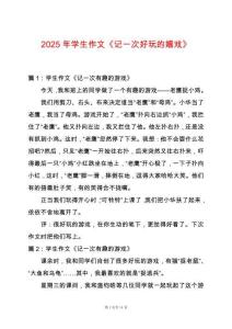 2025年學生作文《記一次好玩的嬉戲》