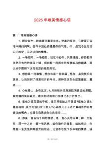 2025年唯美情感心語
