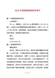2025年因病困難救助申請書