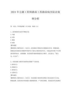 2024年公路工程師路面工程路面病害防治案例分析