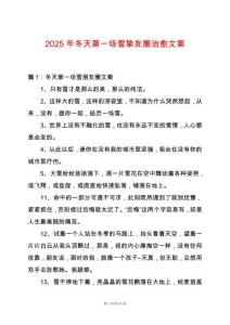 2025年冬天第一場雪摯友圈治愈文案