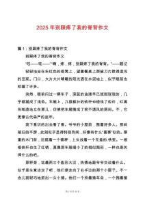 2025年別踩疼了我的脊背作文