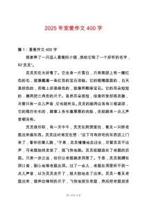 2025年寵愛作文400字
