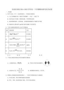 甘肅省多校2024-2025學年高一下學期期末考試化學試卷（含答案）