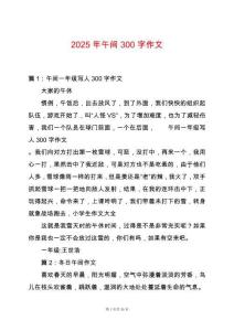 2025年午間300字作文