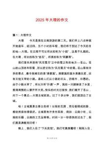 2025年大理的作文