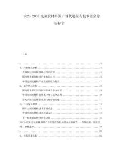 2025-2030光刻膠材料國(guó)產(chǎn)替代進(jìn)程與技術(shù)壁壘分析報(bào)告