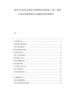 2025至2030全球及中國網(wǎng)絡(luò)訪問控制（NAC）軟件行業(yè)市場深度研究與戰(zhàn)略咨詢分析報告