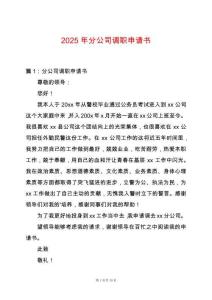 2025年分公司調(diào)職申請書
