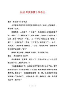 2025年賣東西0字作文