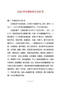 2025年壯族的作文800字