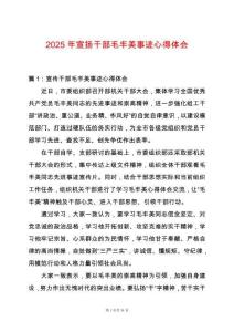 2025年宣揚干部毛豐美事跡心得體會