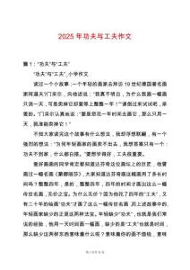 2025年功夫與工夫作文