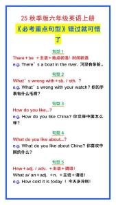 【2025秋新版】六年級英語上冊《必考重點句型》錯過就太可惜了！-新版