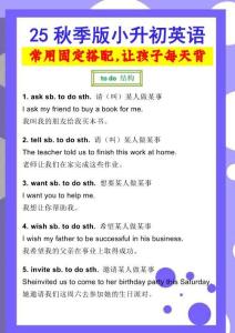 【2025秋新版】小升初英語常用固定搭配-新版