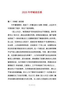 2025年呼喊讀后感