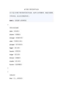 6年級下冊英語單詞