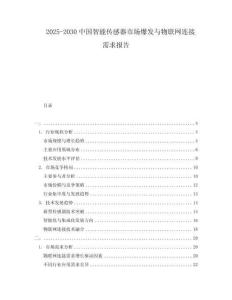 2025-2030中國(guó)智能傳感器市場(chǎng)爆發(fā)與物聯(lián)網(wǎng)連接需求報(bào)告