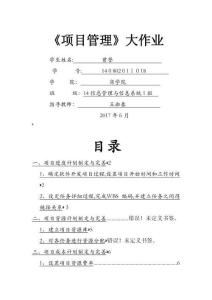 項目管理大作業(yè)